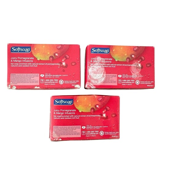 SOFTSOAP LOT of 3 3.9 Oz. JUICY POMEGRANATE & MANGO INFUSION BAR SOAP NEW! - Picture 5 of 8
